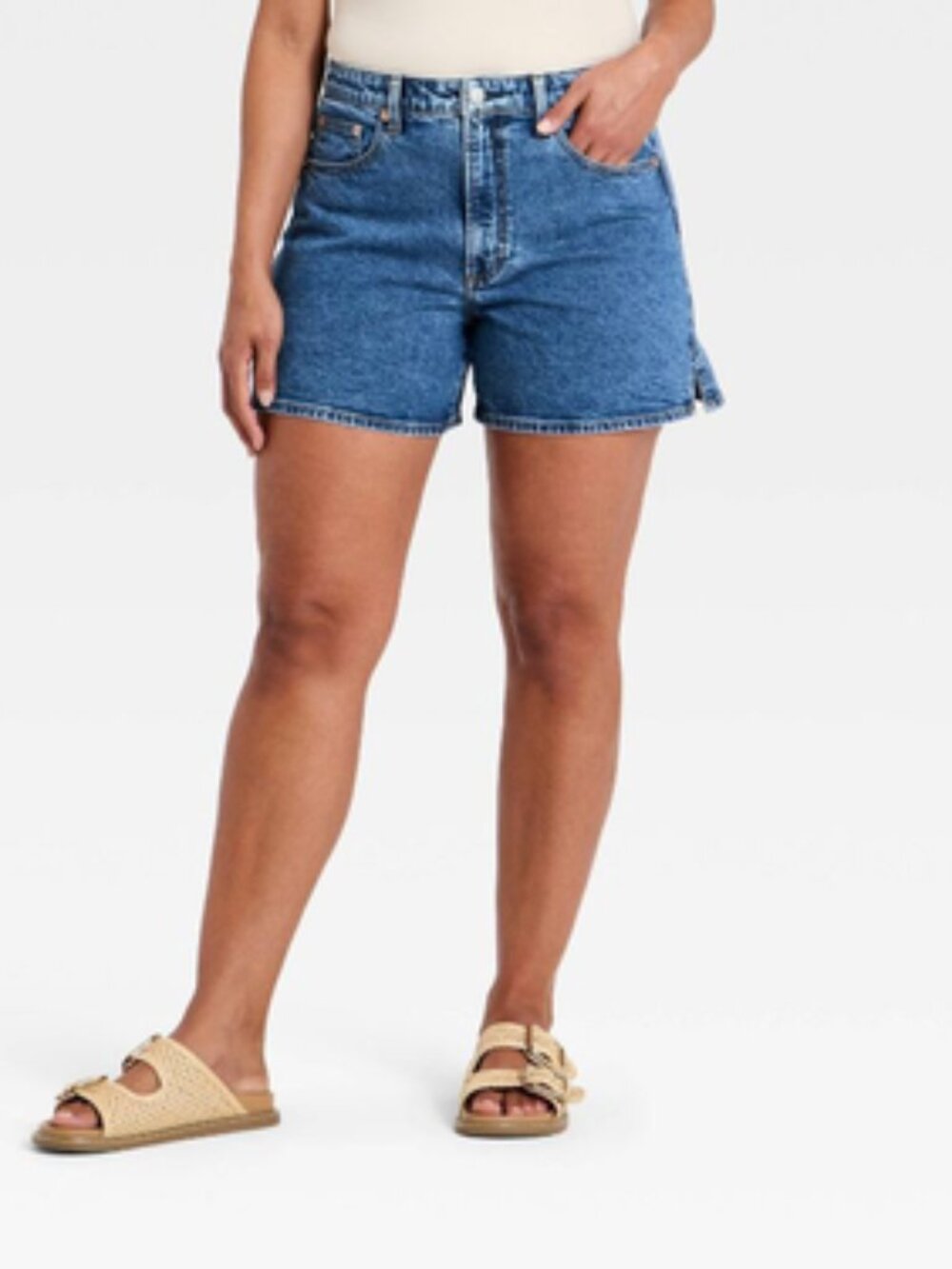 Women's High-Rise A-Line Denim Shorts 5" - Universal Thread Medium Wash 10
